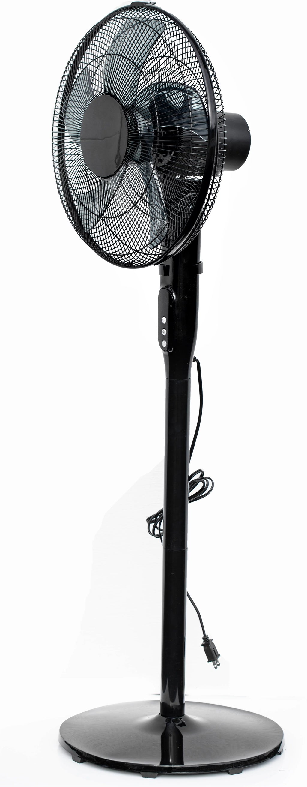 16 12-Speed Adjustable Height Quiet Pedestal Fan with Digital Display & Remote Control, Black K6541