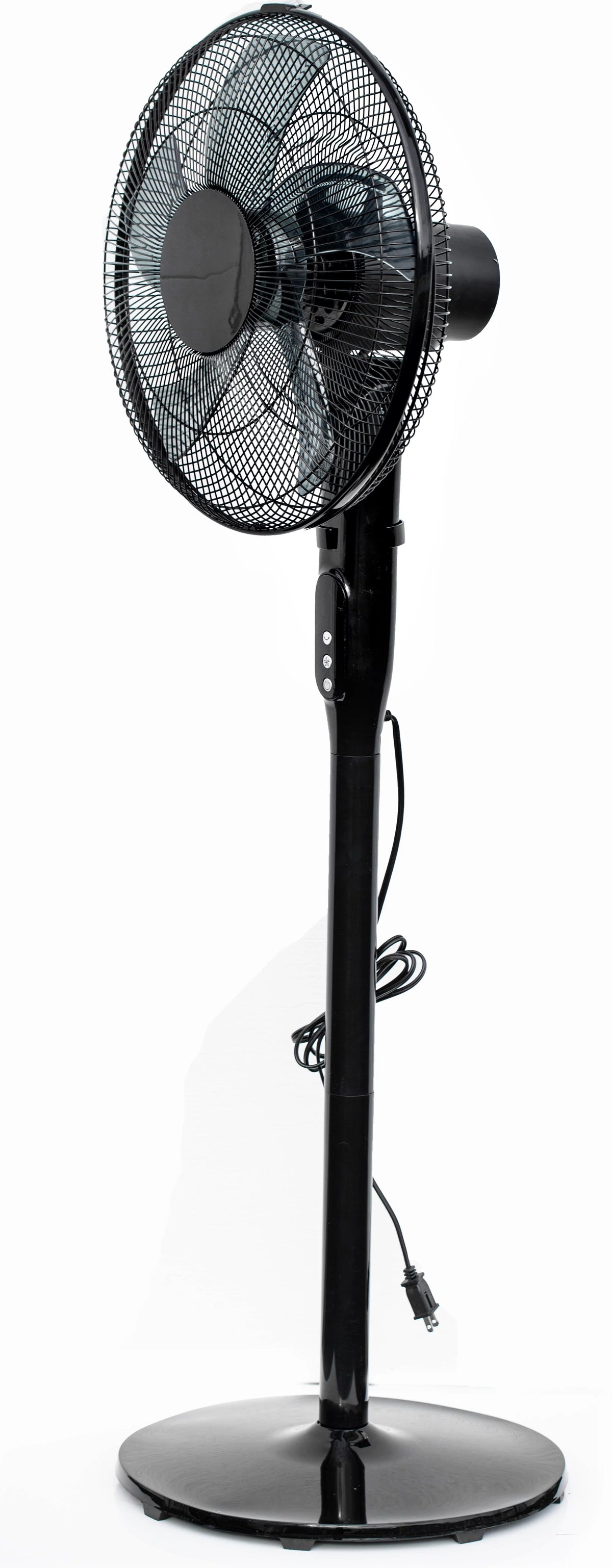 16 12-Speed Adjustable Height Quiet Pedestal Fan with Digital Display & Remote Control, Black K6541