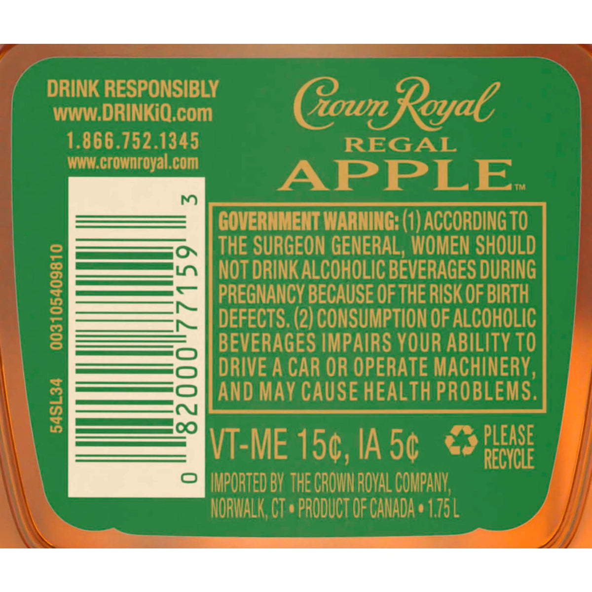 Regal Apple Flavored Whisky, 750 mL, 35% ABV O555