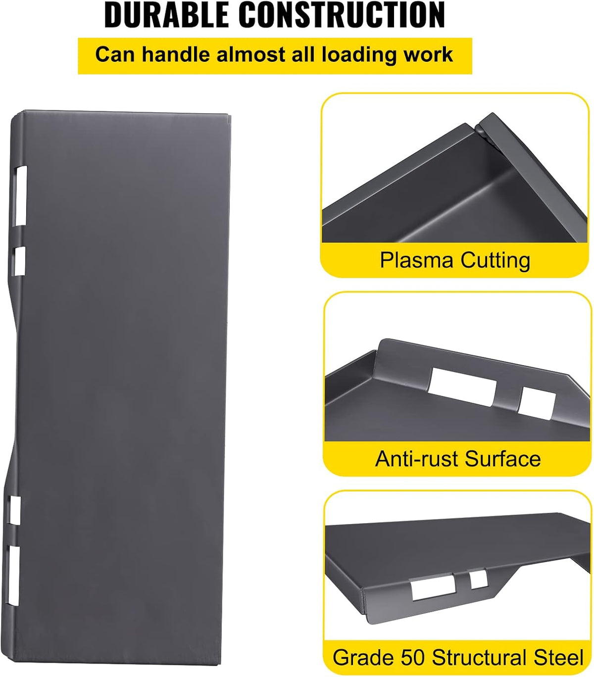 Skid Steer Mount Plate Steel Quick Attachment Loader Plate with 3 Welding Rods (1/2") Z428