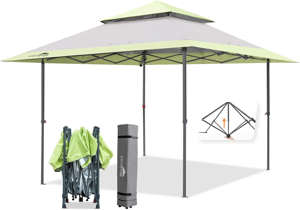 13' x 13' Gray Green Straight Leg Pop Up Canopy Tent P430314