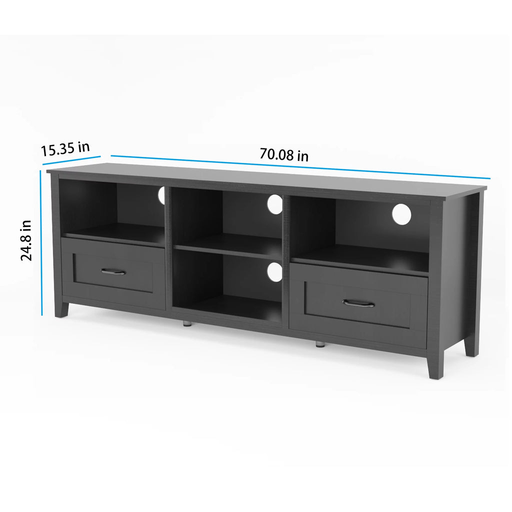 Black TV Stand with 2 Drawers and 4 Storage Compartments Z832