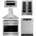 36 Gas Range, Range Hood, Dishwasher, Microwave and Wine Cooler G2812