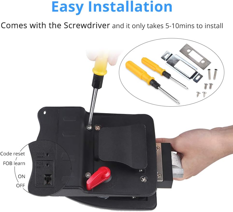 RV Keyless Entry Door Lock Handle Latch Zinc Alloy Wireless with Keypad Black P79833