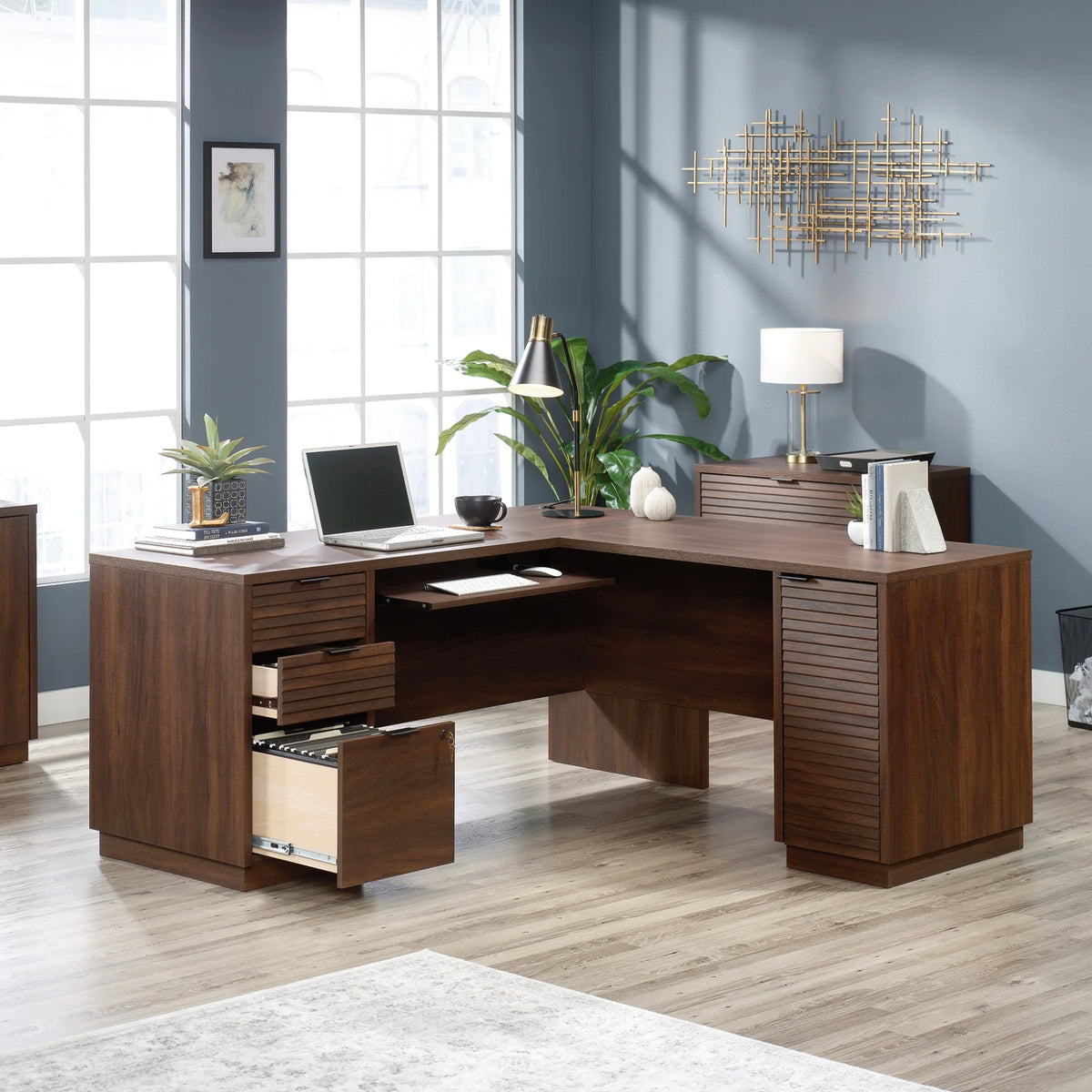 L-Shaped Engineered Wood Desk E511184