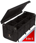 Convertible 3 Compartment SUV Trunk Organizer with Cover, Black L736807