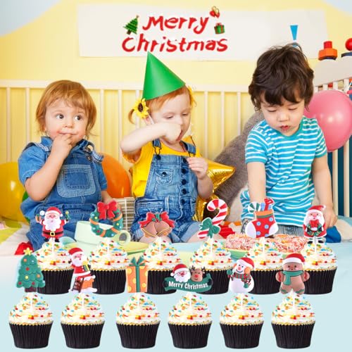 12pcs Christmas Cake Topper N31636