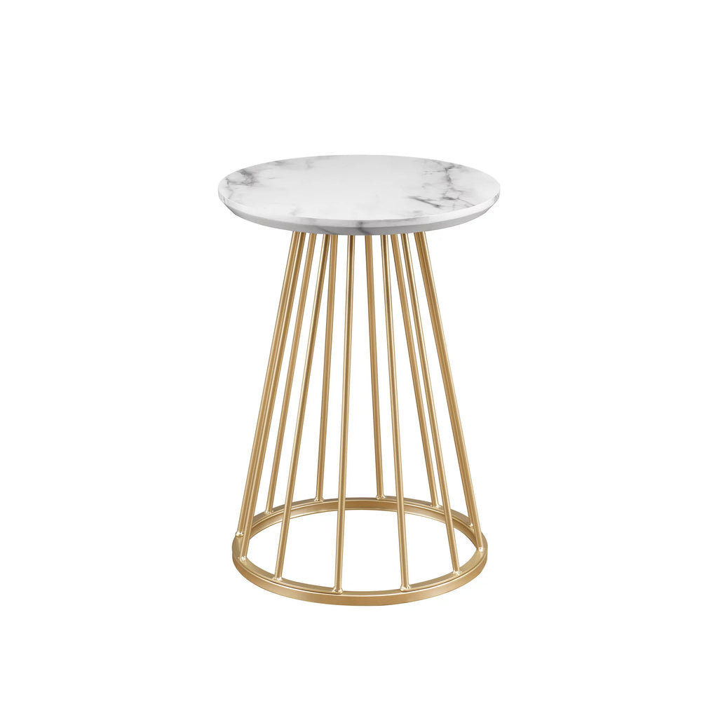 Modern 16" Accent Table with Metal Cage Base S29842