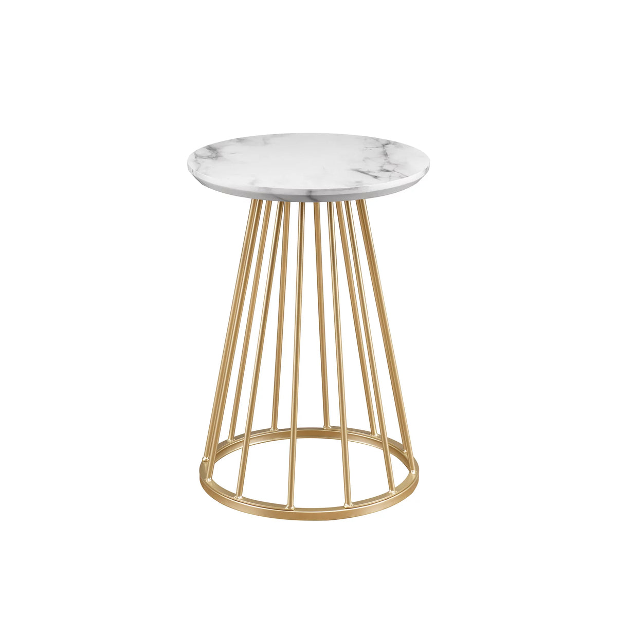 Modern 16" Accent Table with Metal Cage Base S29842