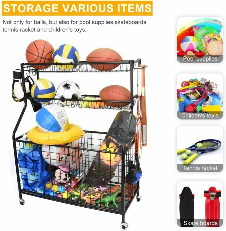 Sports Equipment Organizer Ball Storage Rack J947