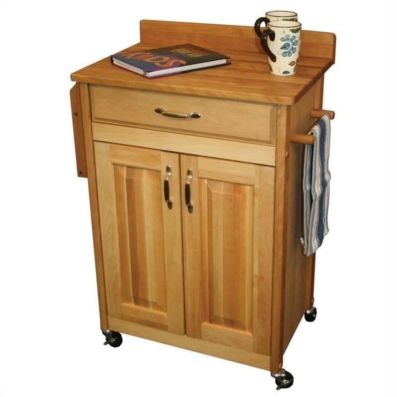 Brown Butcher Block Kitchen Cart B527