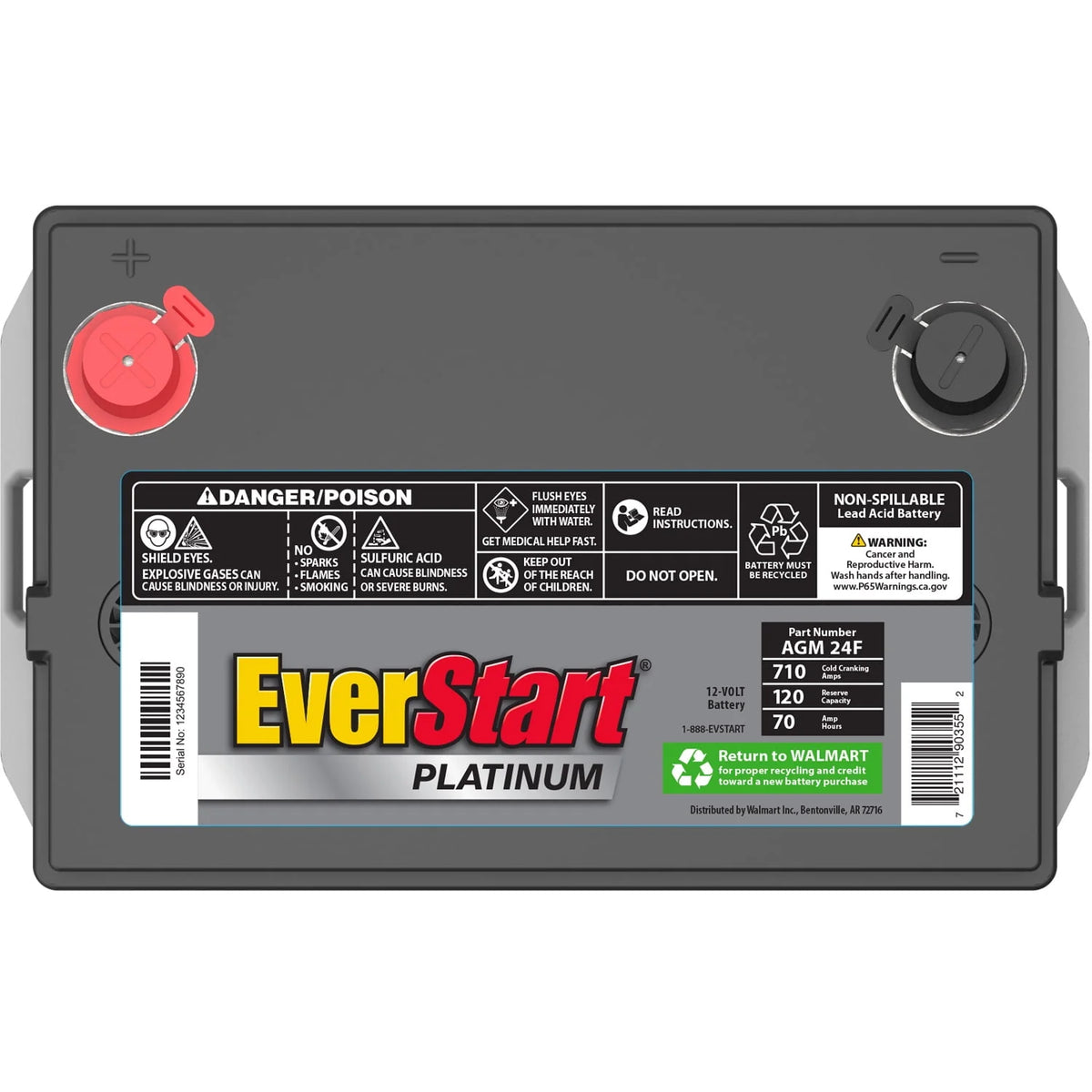 AGM Automotive Battery Group Size 24F 12 Volt 750 CCA U34634