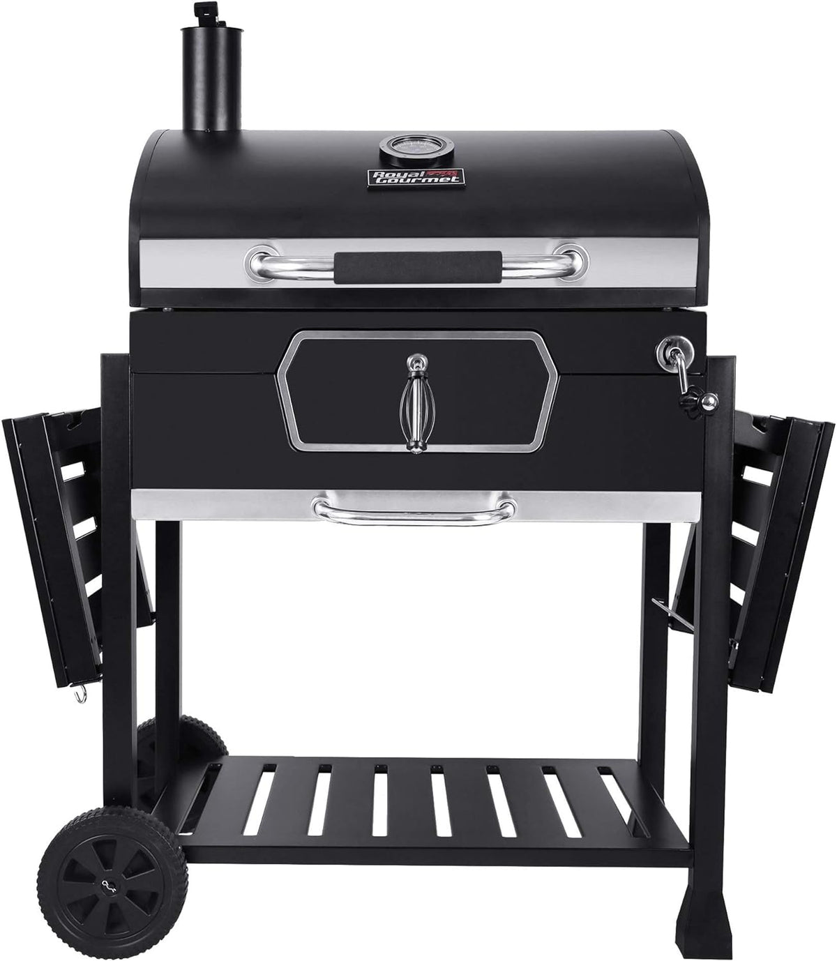 30-Inch Charcoal Grill BBQ Smoker Black T247647