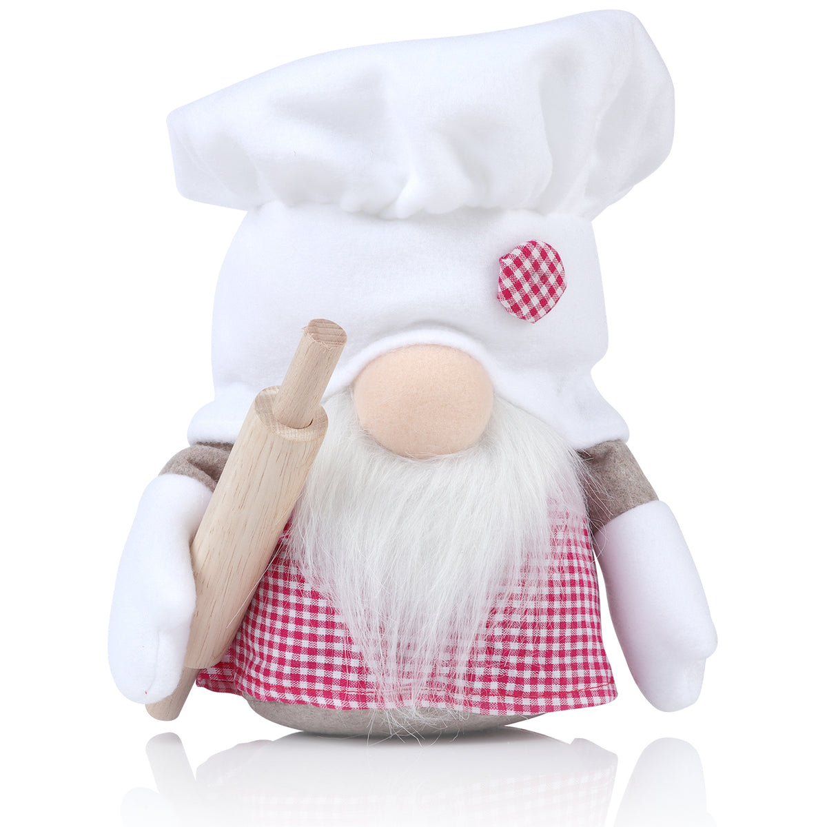 Red and White Plush Gnome Decor R6033