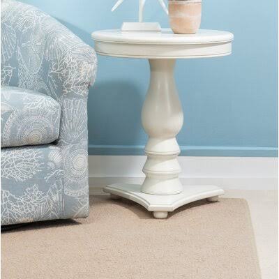 Pedestal End Table White B488