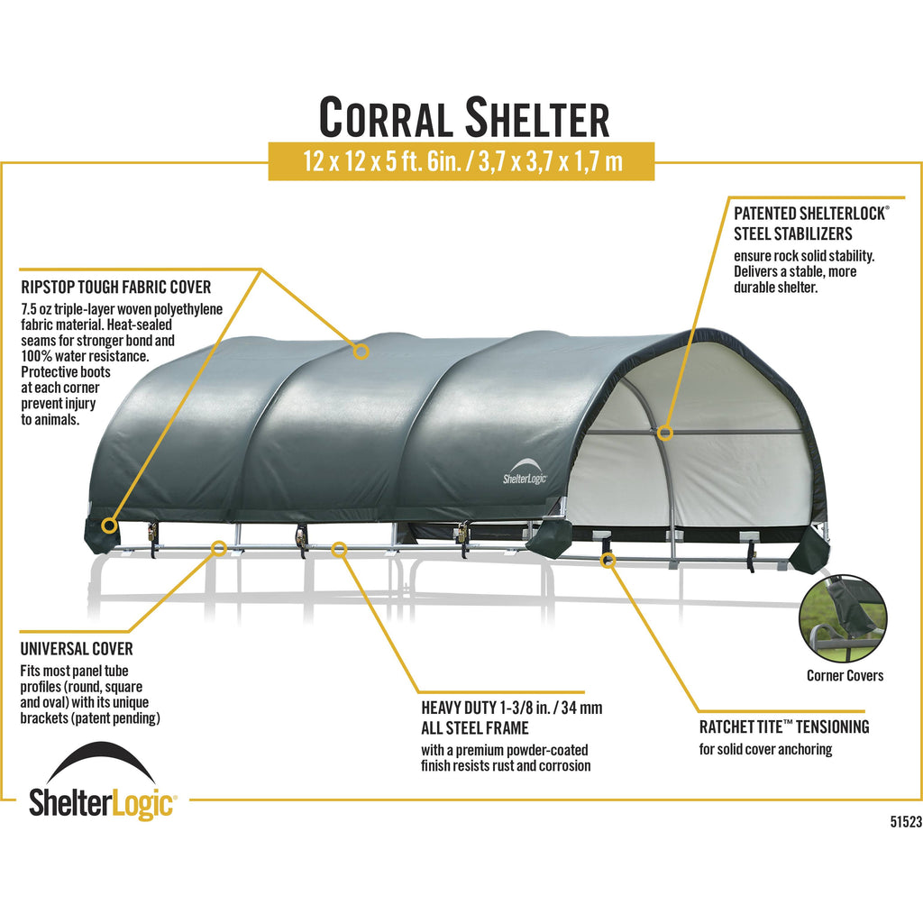 Green Round Corral Shelter Cover J981734