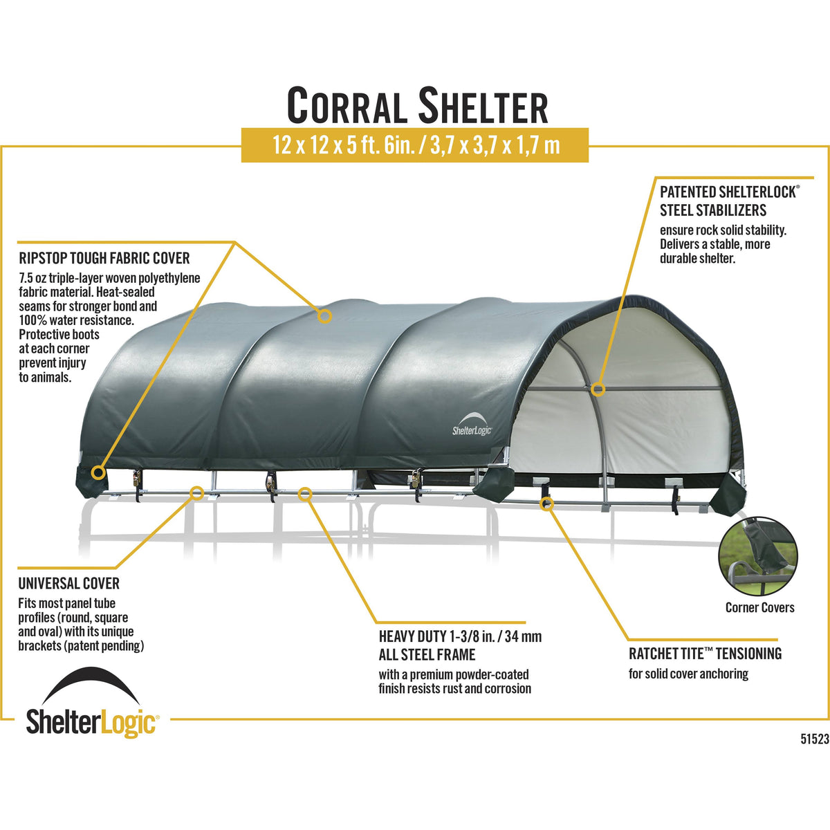 Green Round Corral Shelter Cover J981734