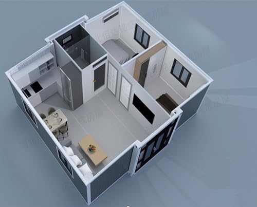 20x20ft Steel Expandable Tiny House with Restroom and Kitchen C54721