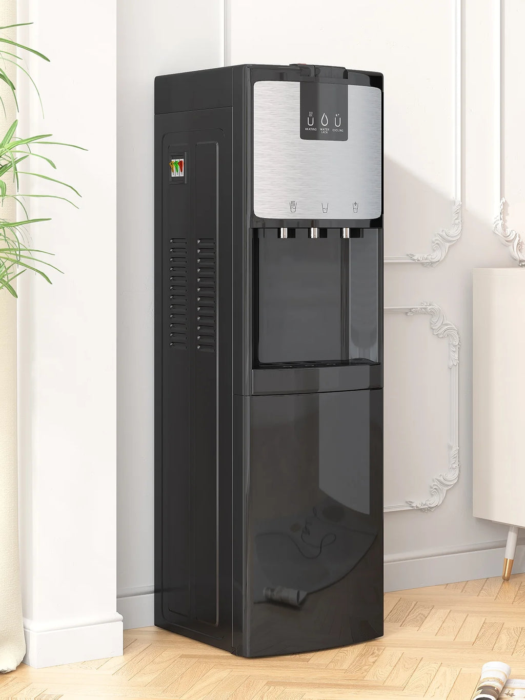 Bottom Loading Water Dispenser, Hot/Cold/Room Temperature, 3 or 5 Gallon, Black S624607