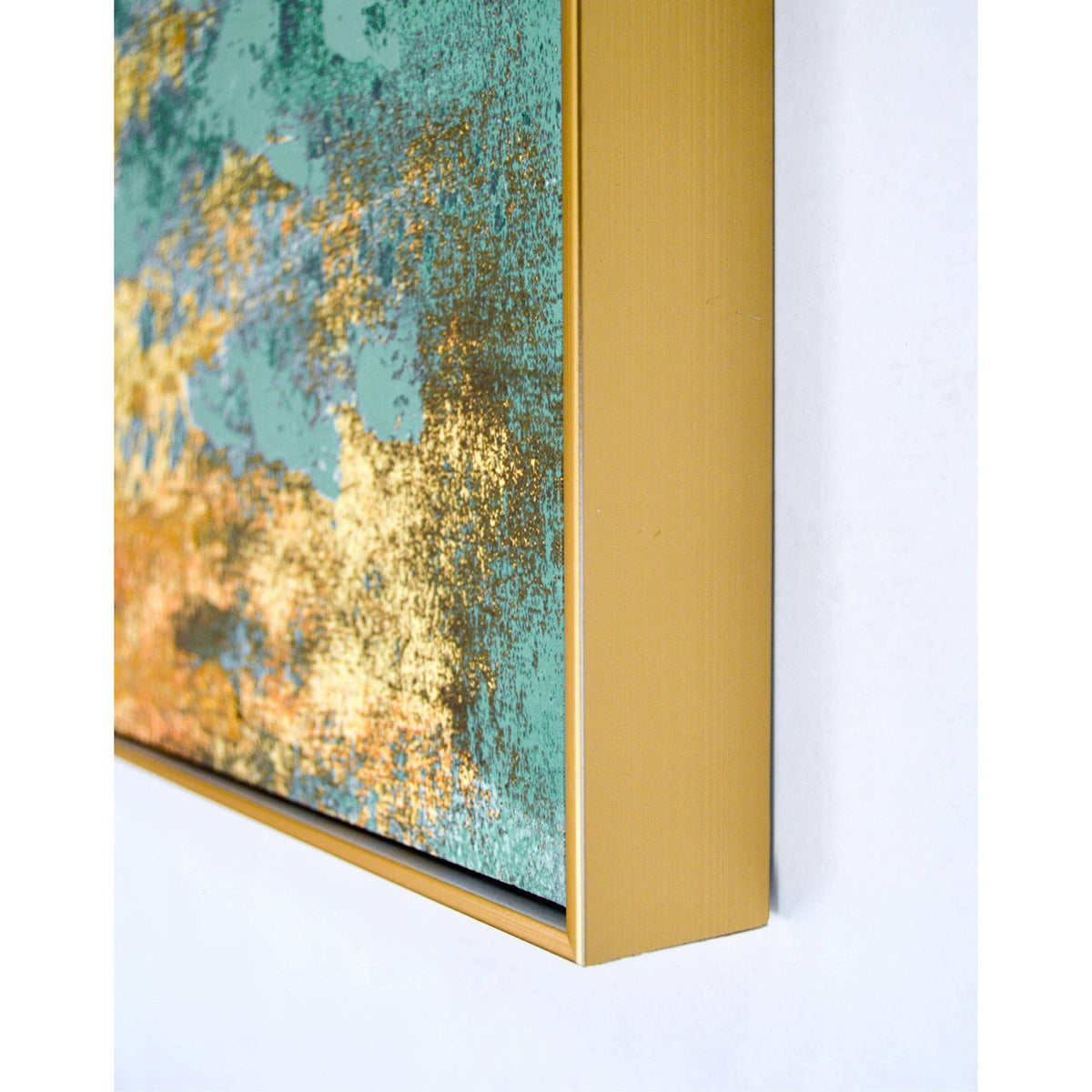 Liquid Gold Abstract Framed Embellished Foiled Canvas X370
