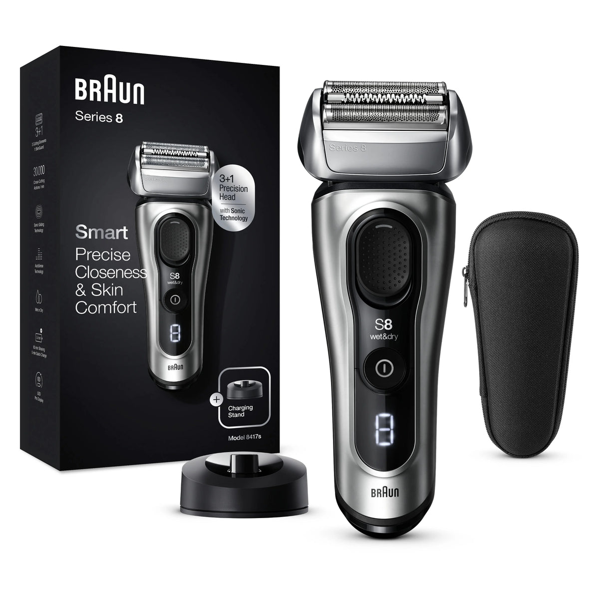 Rechargeable Wet Dry Electric Shaver with Beard Trimmer H9084