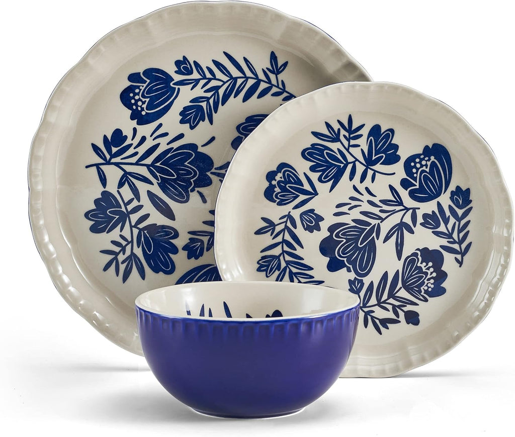 12 Piece Dinnerware Set, Service For 4, Multicolored Y871