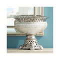 10 1/2" High Crystal and Silver Ceramic Bowl Z998285