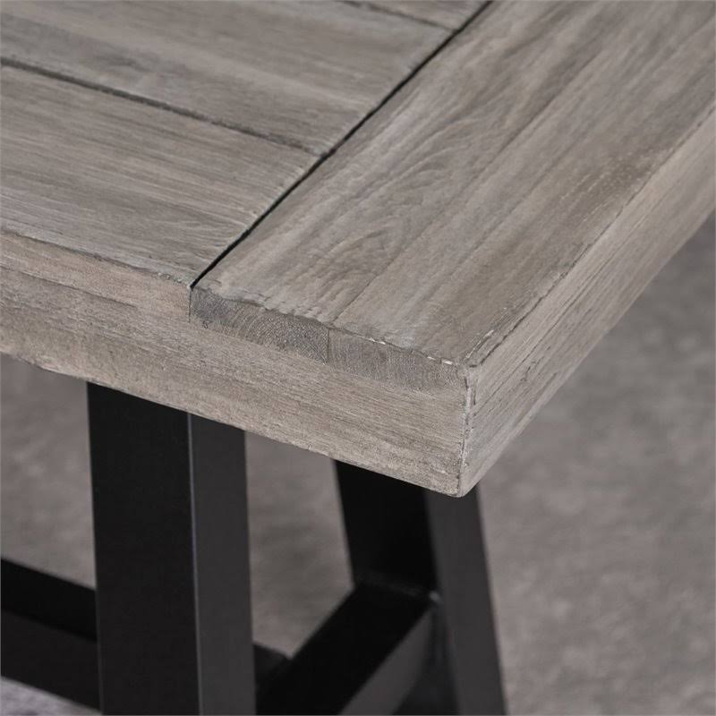 3 Piece Outdoor Acacia Wood Dining Set in Light Gray M4850