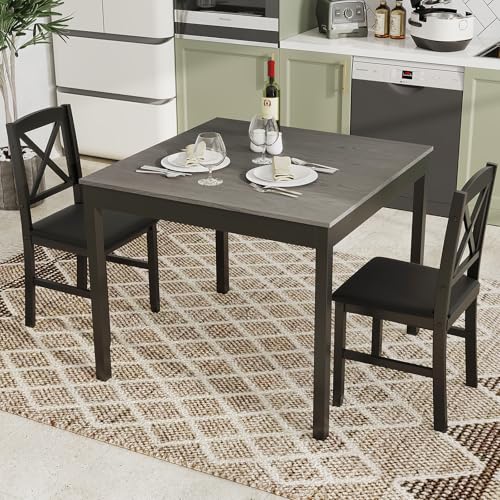 Mid-Century Modern 3-Piece Dining Table Set with 2 Chairs E83099
