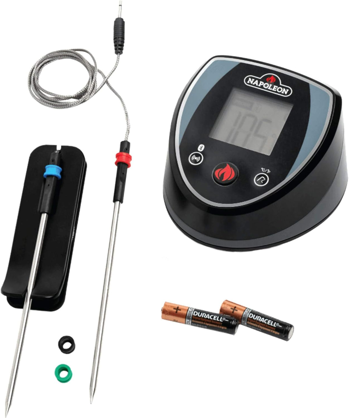 Black and Grey Bluetooth Grill Thermometer U965251