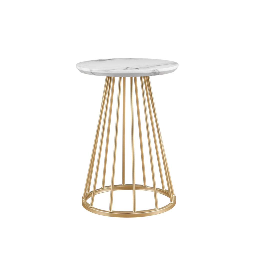 Modern 16" Accent Table with Metal Cage Base S29842