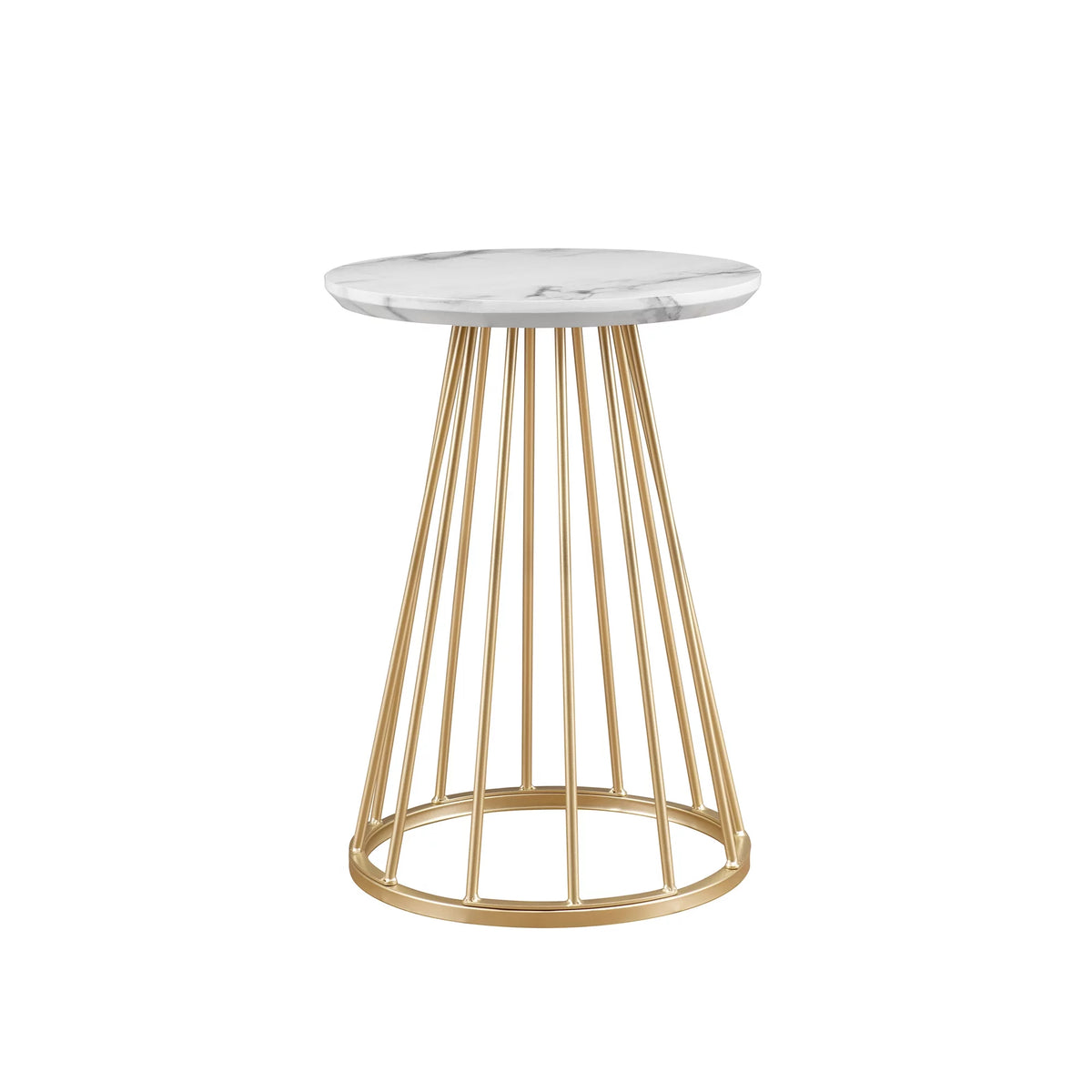 Modern 16" Accent Table with Metal Cage Base S29842