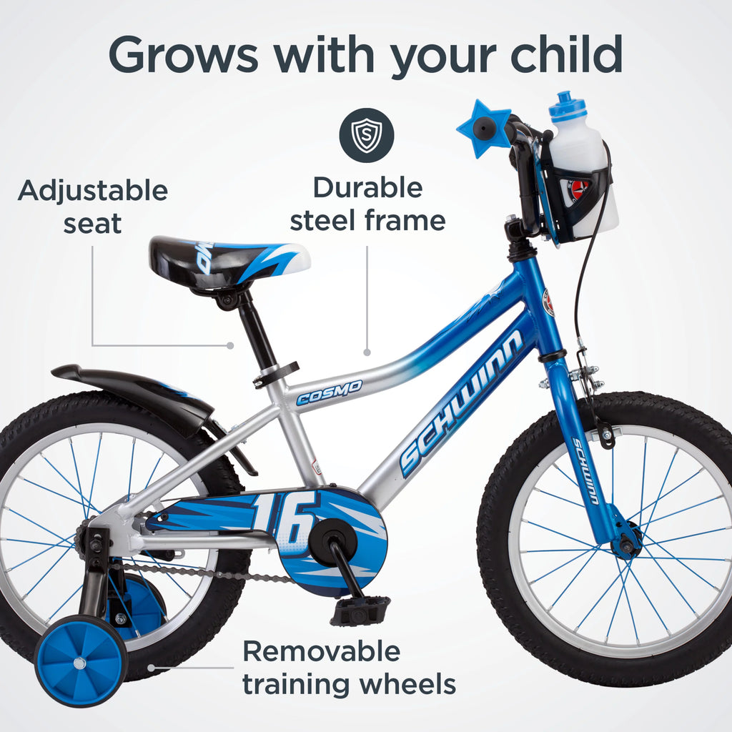16 in. Wheels Single Speed Blue Grey Kids Bike V60342