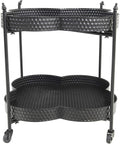 Metal Clover Shaped 2-Tier Bar Cart Q6468
