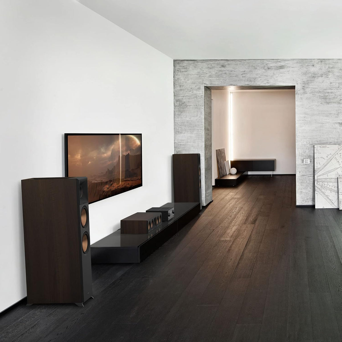 Ebony Floorstanding Speakers with Speaker Wire P29053