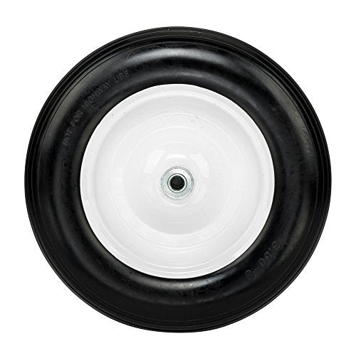 14.5" Flat Free Tire for Wheelbarrow, 5/8" Bearing with Extra 3/4" Bearing O449