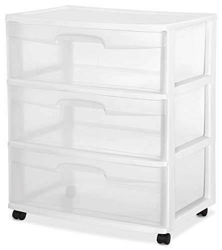 White 3 Drawer Plastic Rolling Storage Cart C298990