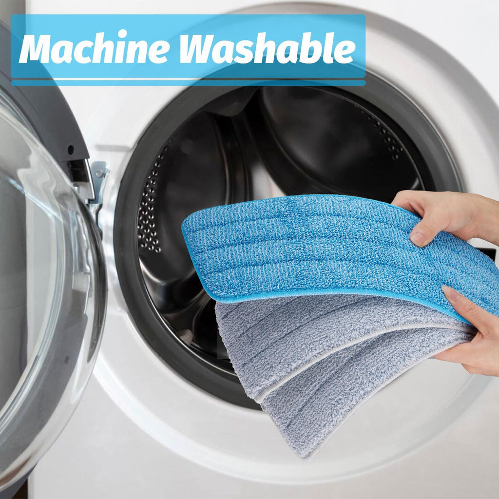 Microfiber Flat Mop with 4pcs Reusable Washable Mop Pads H781173
