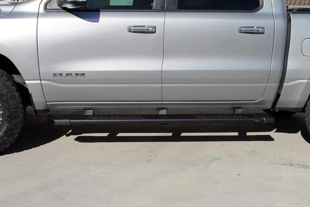 6 inch Black Textured Running Boards with Bracket Covers Q226807
