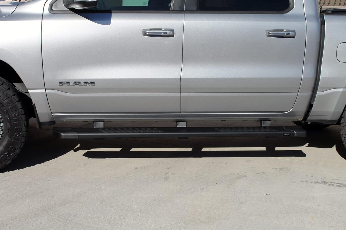 6 inch Black Textured Running Boards with Bracket Covers Q226807