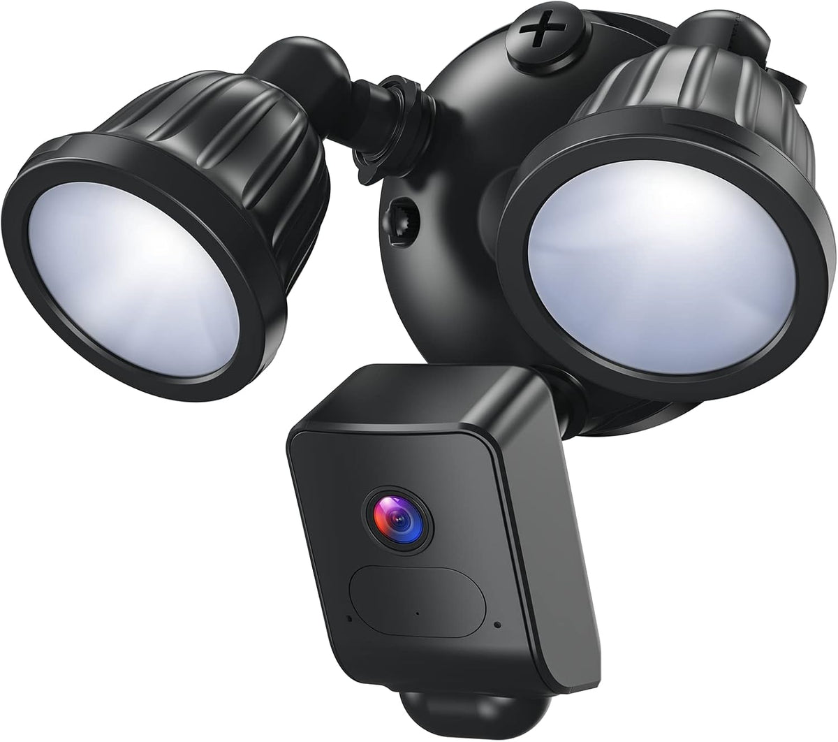 2500 Lumens Floodlight Camera Outdoor Security Cam with Motion-Activated Light White Z608