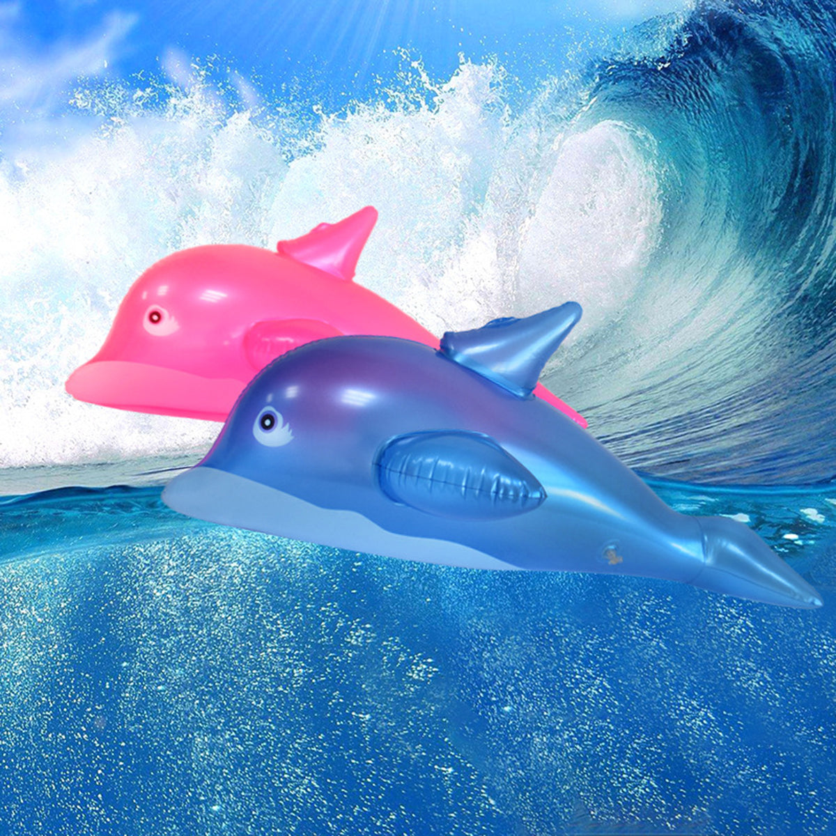 Blue PVC Inflatable Dolphin Fish Children Toy J626