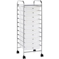 White 10 Drawer Rolling Storage Cart I1907