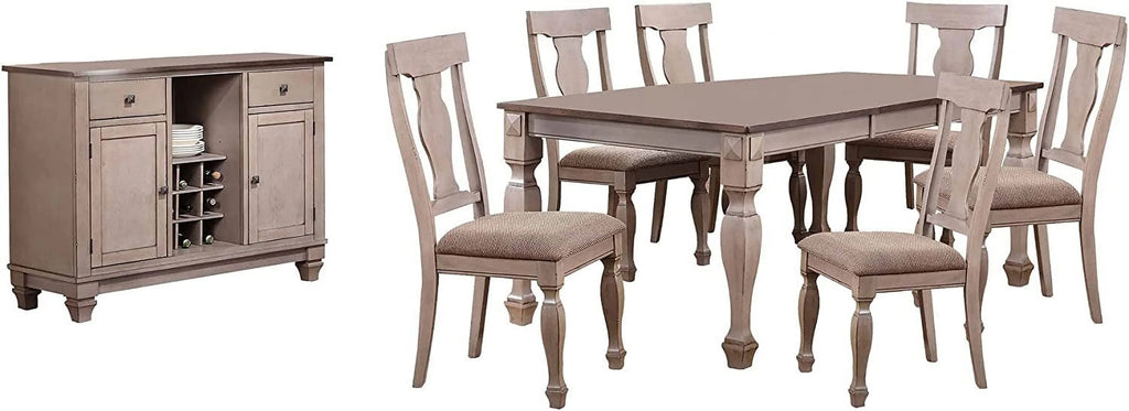 Brown 8 Piece Extendable Wood Dining Set G326