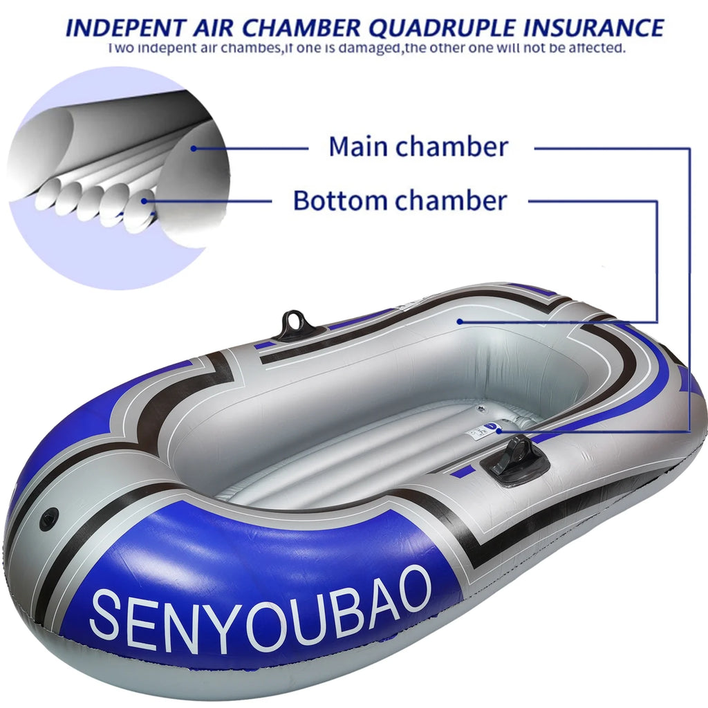 2 Person 74 inch Inflatable Fishing Boat with 2 Oars and Pump I474321
