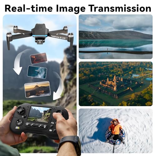 Drone with Camera, LCD Screen Remote Control, Brushless Motor, Foldable D438