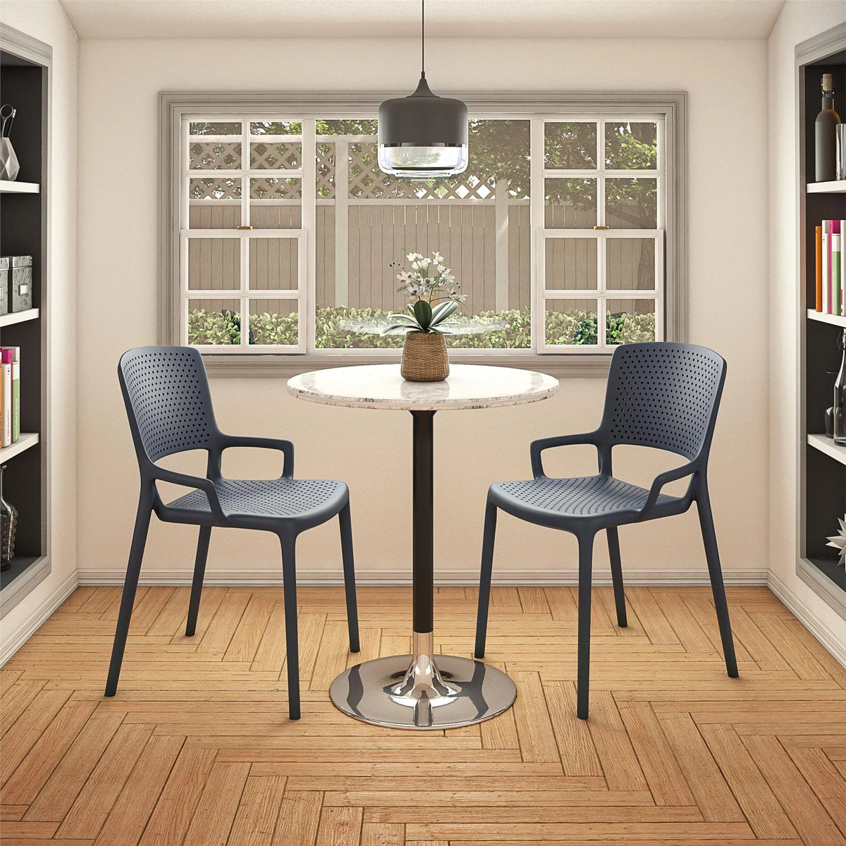 Navy Resin Stacking Chair 2-Pack B4128