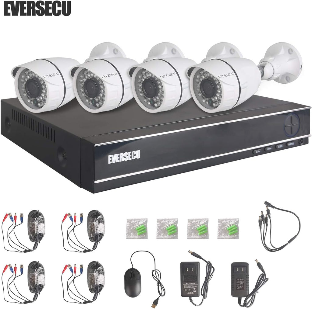 4 Channel 1080P DVR Security Camera System with 4 Weatherproof Cameras U88531