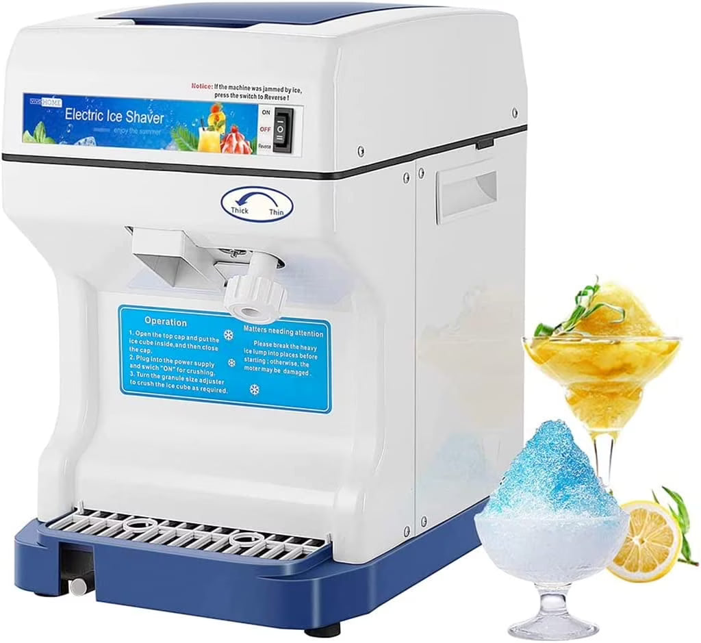Blue Electric Ice Crusher Snow Cone Machine 265lbs/hr D436899