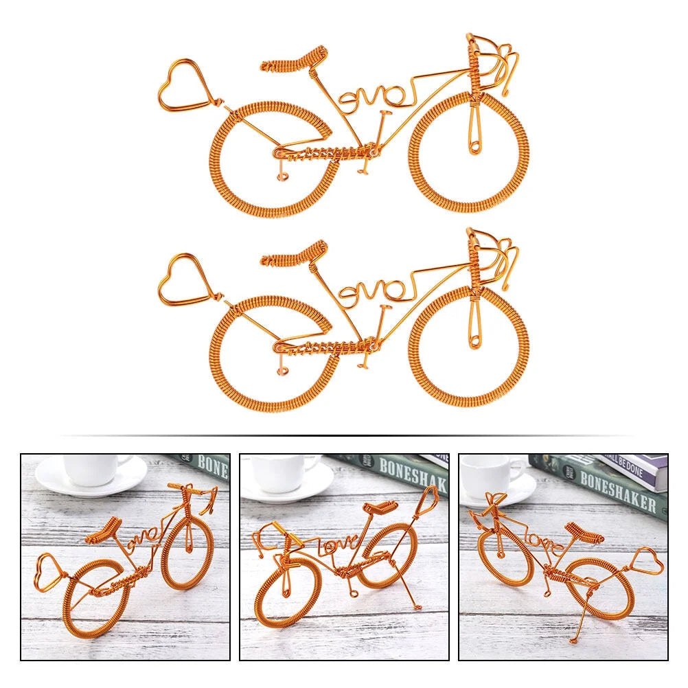 2pcs Metal Bike Model Figurines Home Ornaments D4181
